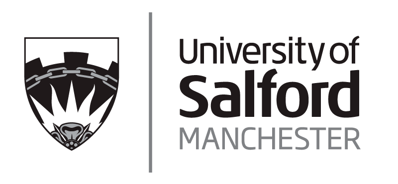 University of Salford logo unstacked black and grey